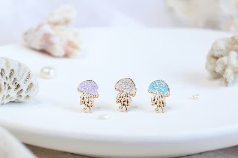 水母 Jellyfish 海洋生物 夾式耳環 手工飾品 生日禮物 紙盒包裝
