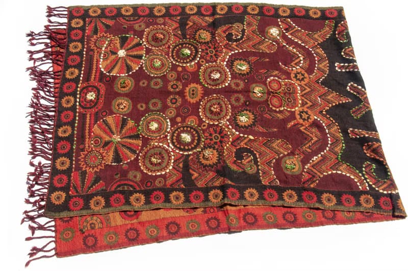 喀什米爾Cashmere/水煮羊毛披肩/針織圍巾/刺繡圍巾/羊絨披巾-花