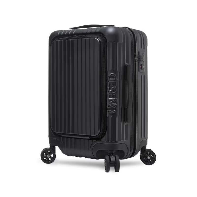【Deseno笛森諾】尊爵傳奇V 20吋前開式拉鍊行李箱-亞光黑