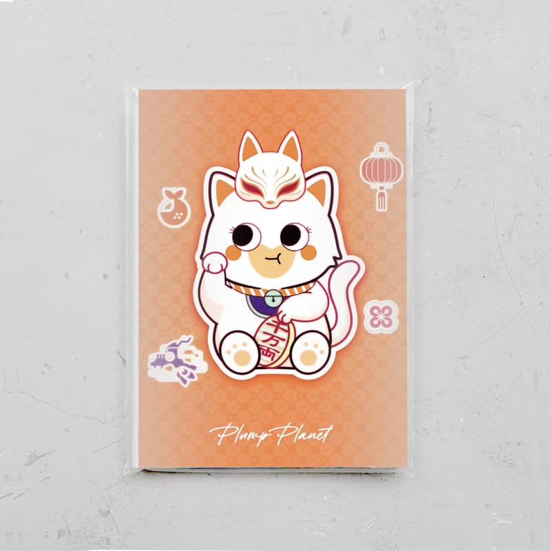 復古招財貓 【POP ART插畫名信片 】