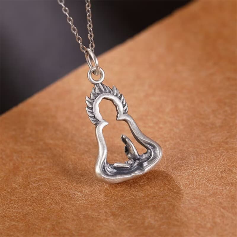 Buddha Hollow Creative Meditate Pendants for Women Religious Gifts Jewelry Thai