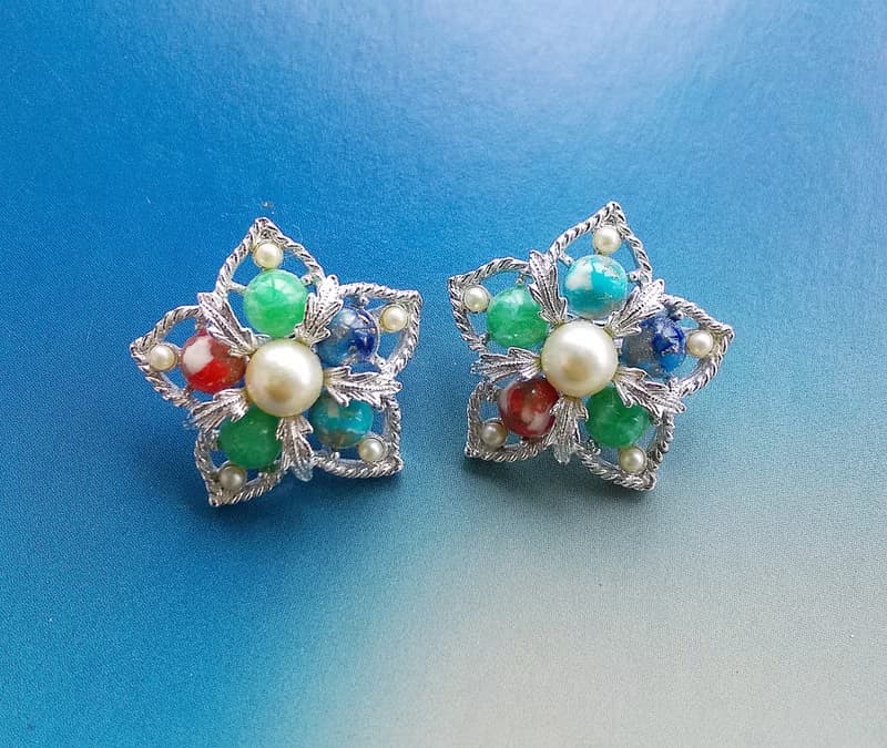 Vintage Jewelry  西洋古董飾品 SARAH COV   Fantasy  夾式耳環