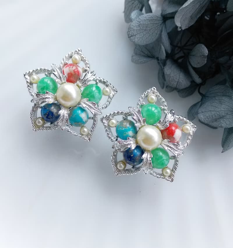 Vintage Jewelry  西洋古董飾品 SARAH COV   Fantasy  夾式耳環