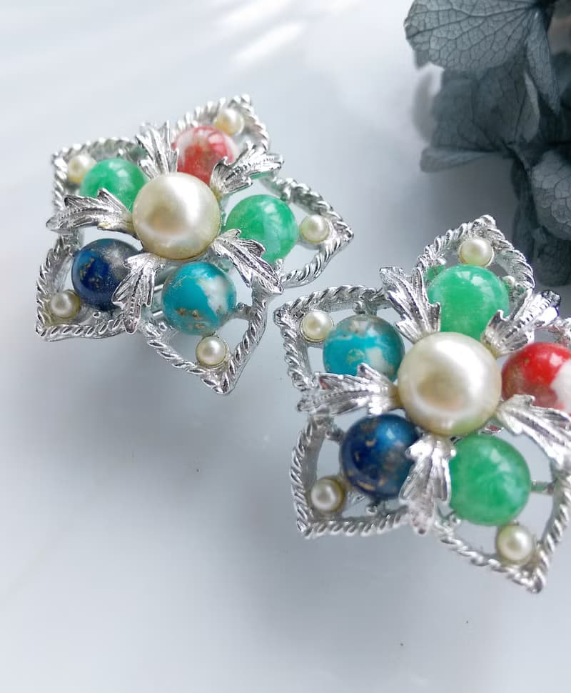 Vintage Jewelry  西洋古董飾品 SARAH COV   Fantasy  夾式耳環