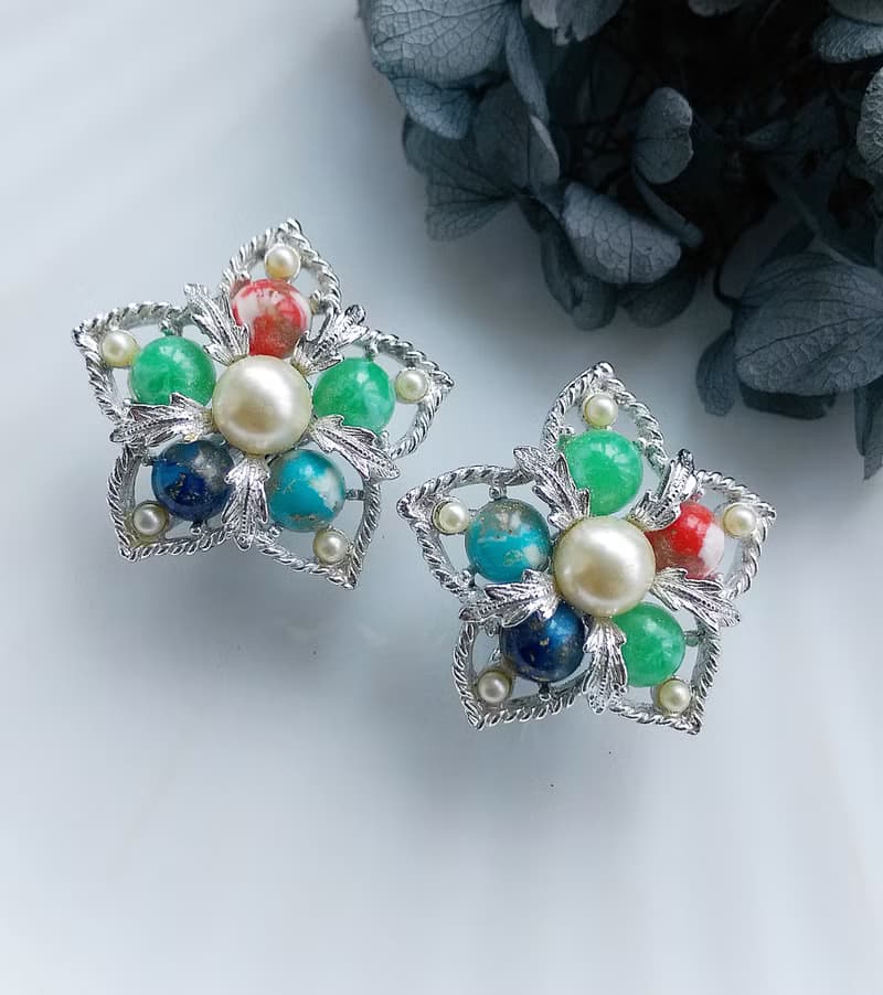Vintage Jewelry  西洋古董飾品 SARAH COV   Fantasy  夾式耳環