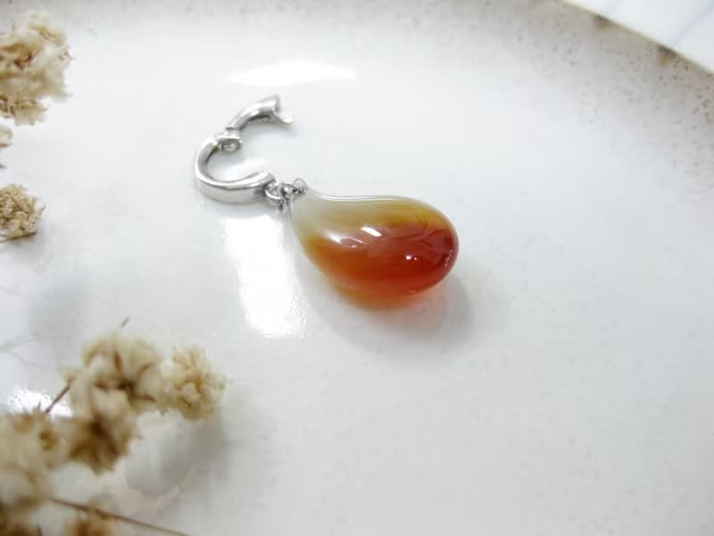 幸福玉釦-水滴 紅玉髓/手鍊吊飾掛飾 可做項鍊配戴/