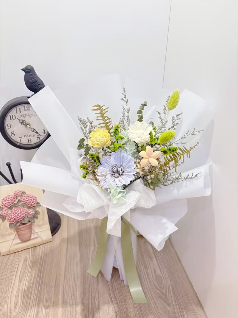 森林系乾燥花束/綠色/索拉花