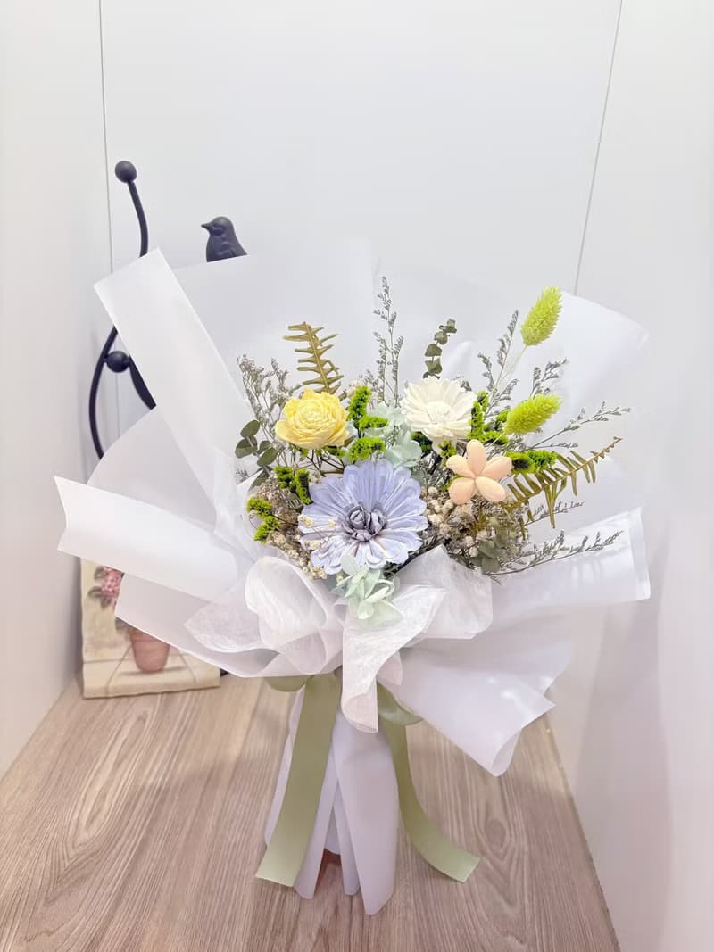 森林系乾燥花束/綠色/索拉花