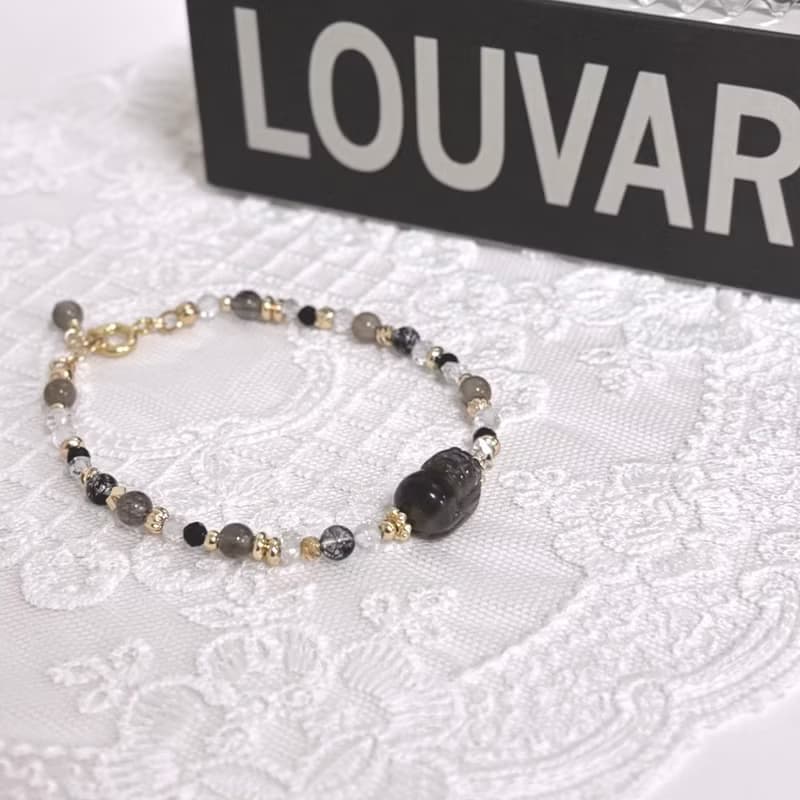 墨韻 / 黑金骨幹貔貅手鍊