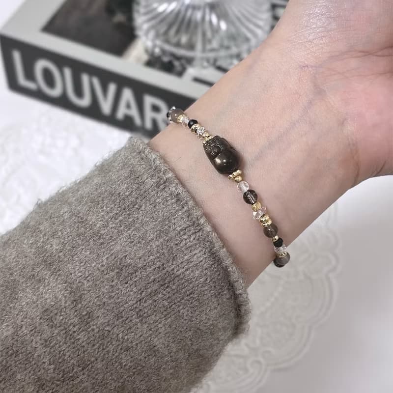 墨韻 / 黑金骨幹貔貅手鍊