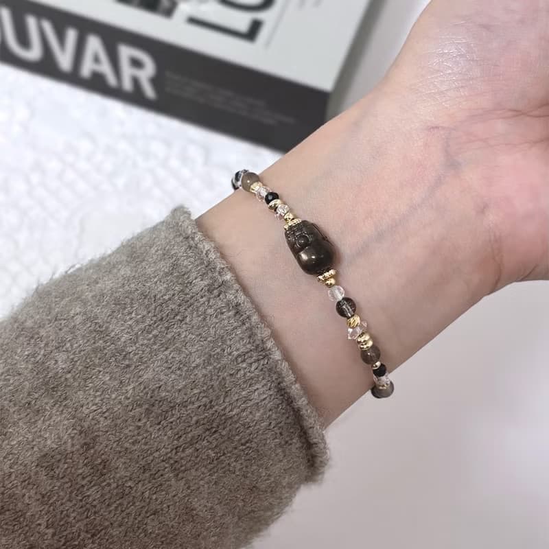 墨韻 / 黑金骨幹貔貅手鍊