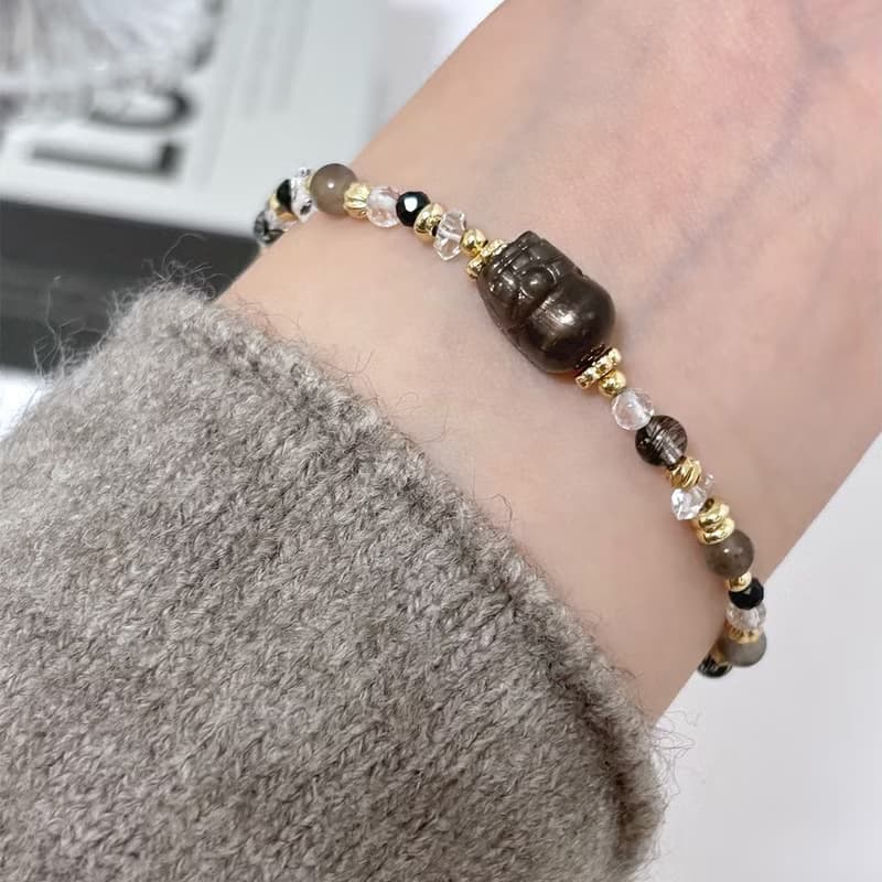 墨韻 / 黑金骨幹貔貅手鍊