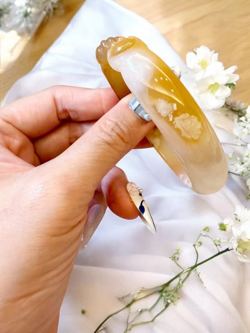 櫻花瑪瑙手鐲瑪瑙手鐲 貓鐲 貓爪鐲金貓橘貓招財貓鐲胖橘53圈口