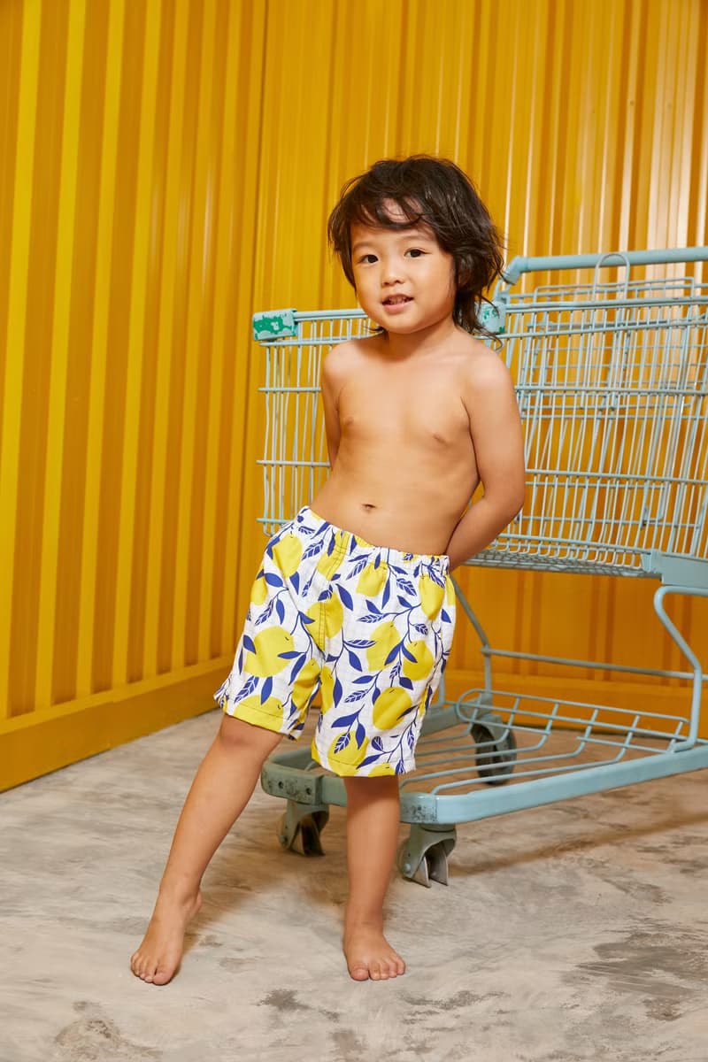 Beach Babe & Beach Boy : Baby & Adult Swim Trunks : Lemon
