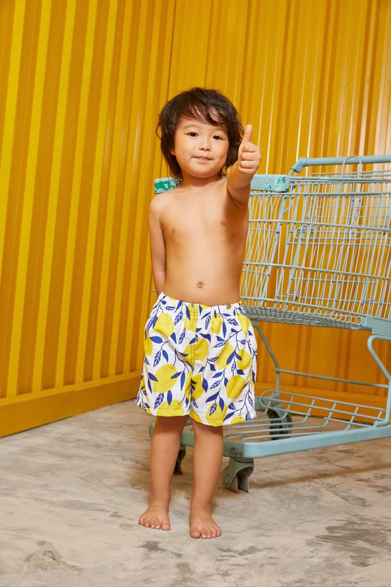 Beach Babe & Beach Boy : Baby & Adult Swim Trunks : Lemon