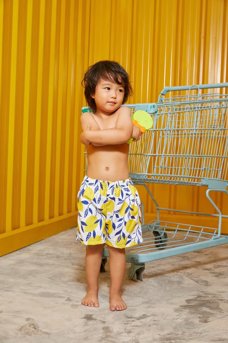 Beach Babe & Beach Boy : Baby & Adult Swim Trunks : Lemon