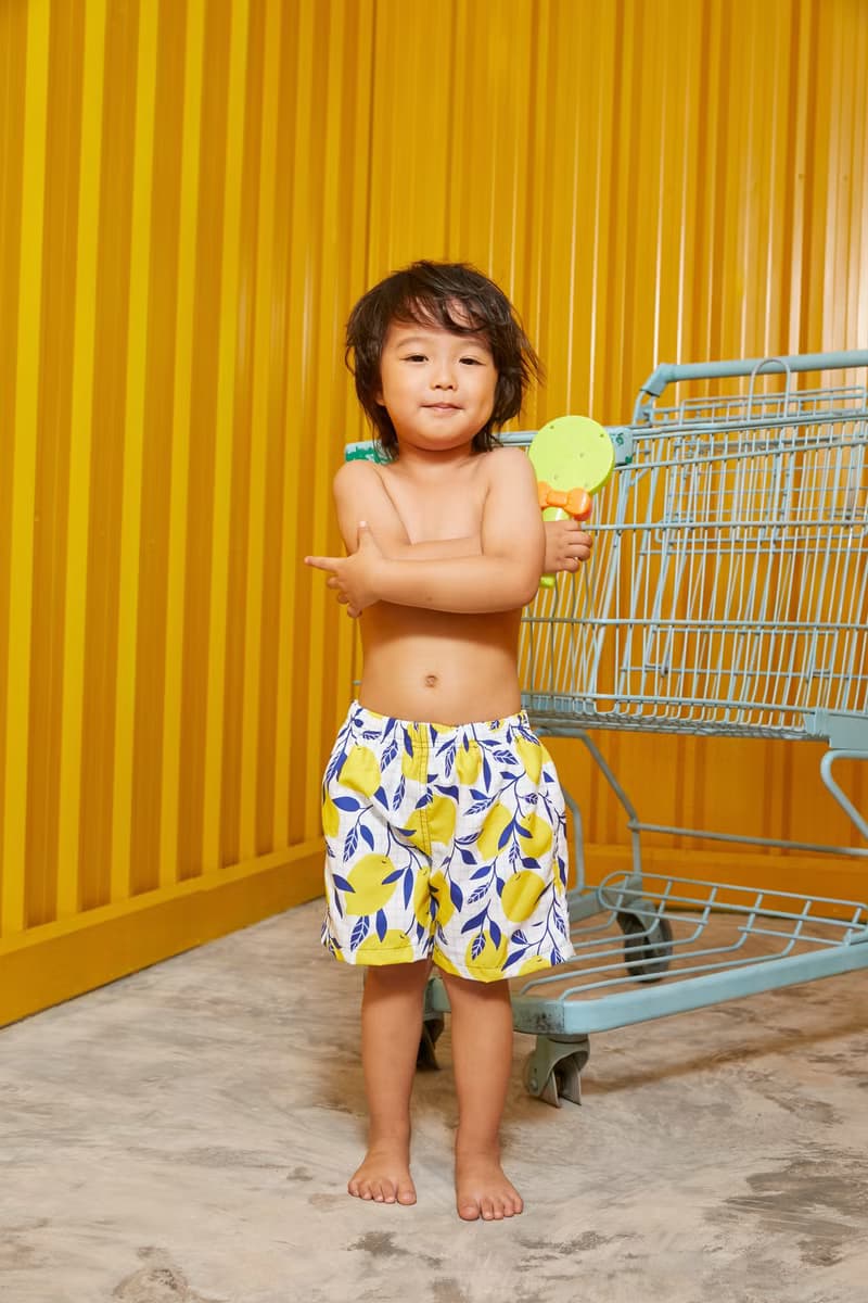 Beach Babe & Beach Boy : Baby & Adult Swim Trunks : Lemon