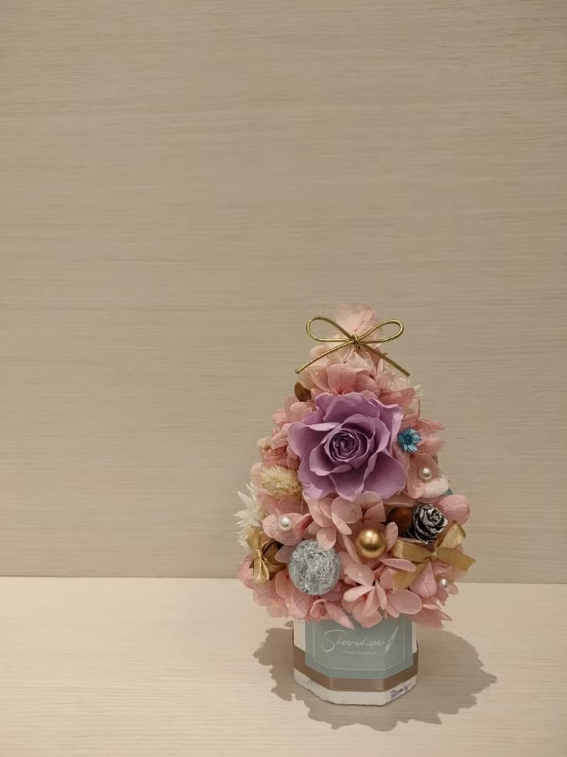 Sheer Whisper絮語藏花_擴香聖誕小花樹成品/永生花聖誕樹