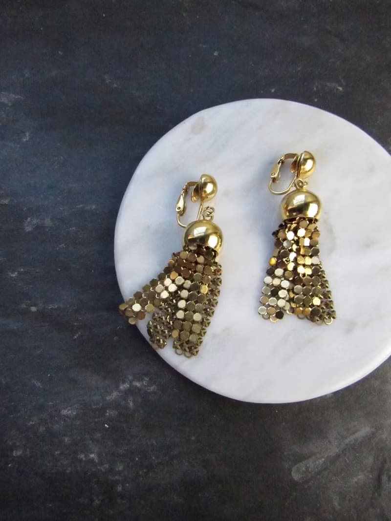 Vintage Tassel Gold Drop Earrings