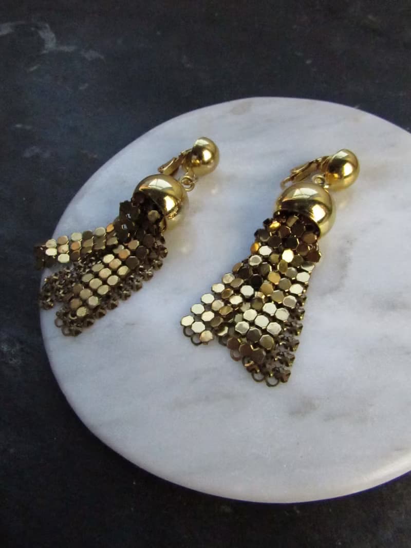 Vintage Tassel Gold Drop Earrings