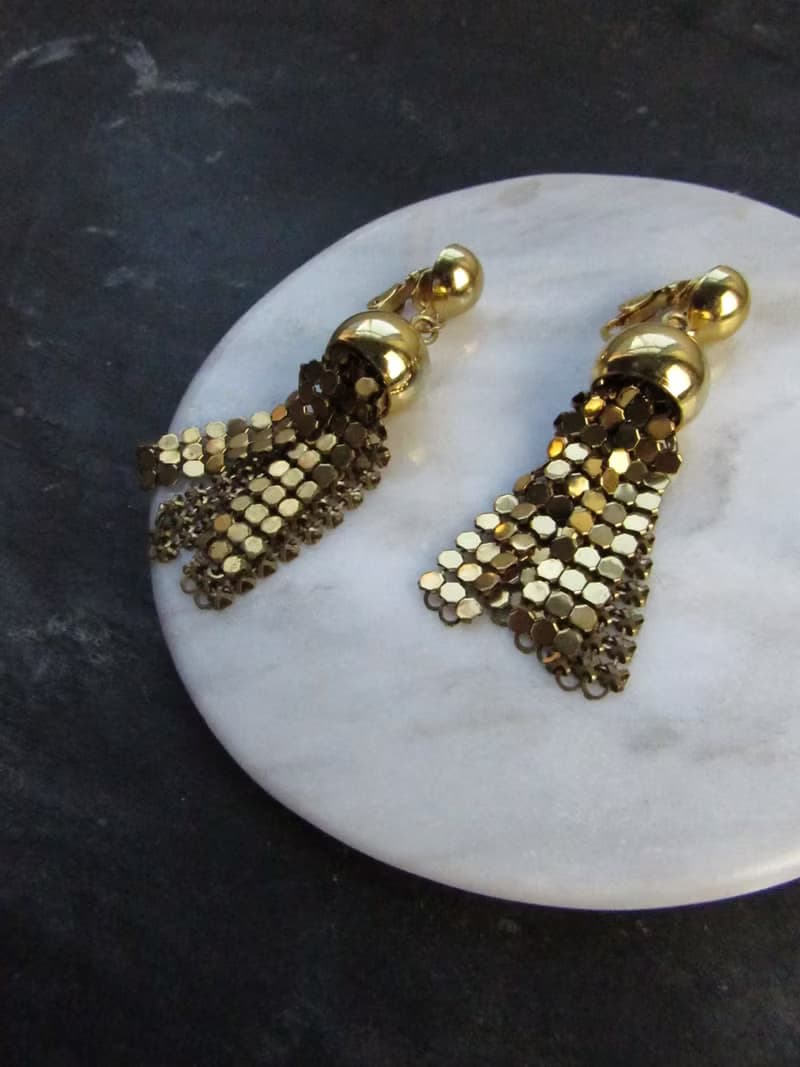 Vintage Tassel Gold Drop Earrings