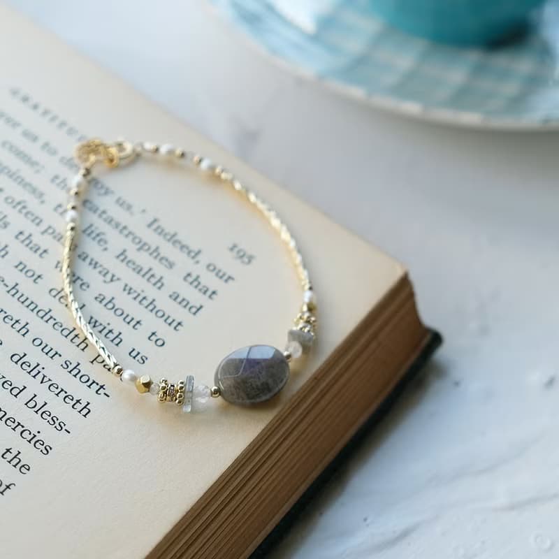 經典大寶石  - 黃銅拉長石手鍊