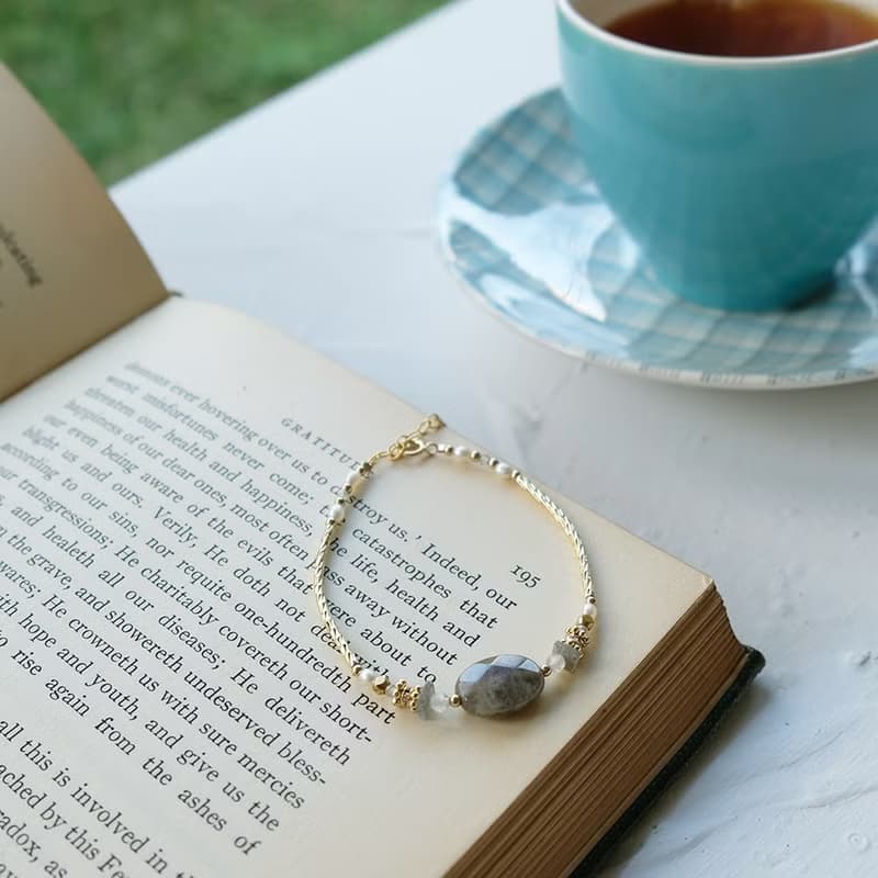 經典大寶石  - 黃銅拉長石手鍊