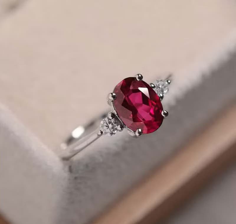 9.0 x 7.0 mm. Beautiful Natural ruby ring silver sterling size 7.0 free resize