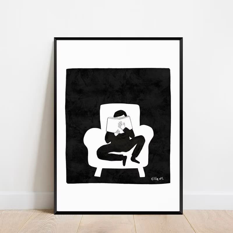 Art print/ The Reader / Illustration poster A3,A2