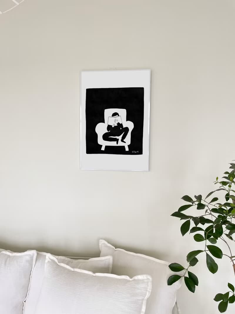 Art print/ The Reader / Illustration poster A3,A2