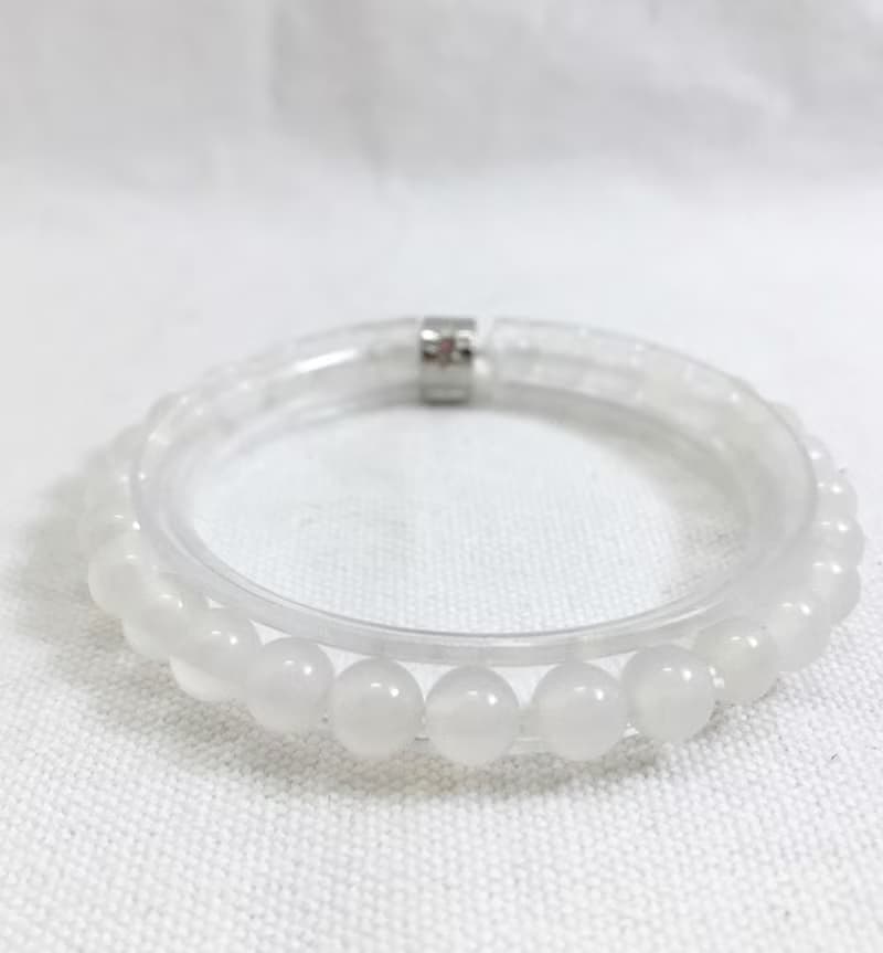 寶石情人手串 白玉髓2入6mm 10mm水晶手鍊 彈性手圍