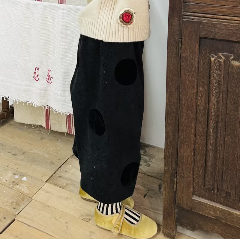 圈圈黑色毛絨長褲 / 褲子 童裝