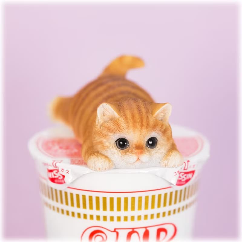 デバリエ ca216y【正規品】猫の置物 茶トラ カップラーメン マグネット レジン製 ギフト かわいい 誕生日プレゼント