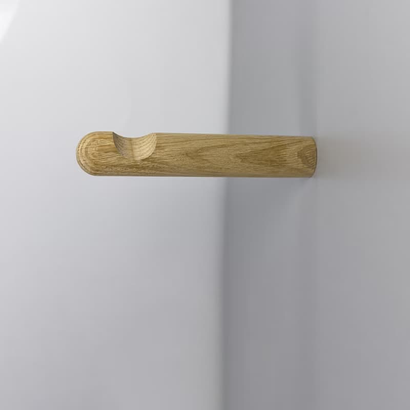 Oak wood wall hook.Minimalist wall storage. Macramé holder. Plant rack hanger.