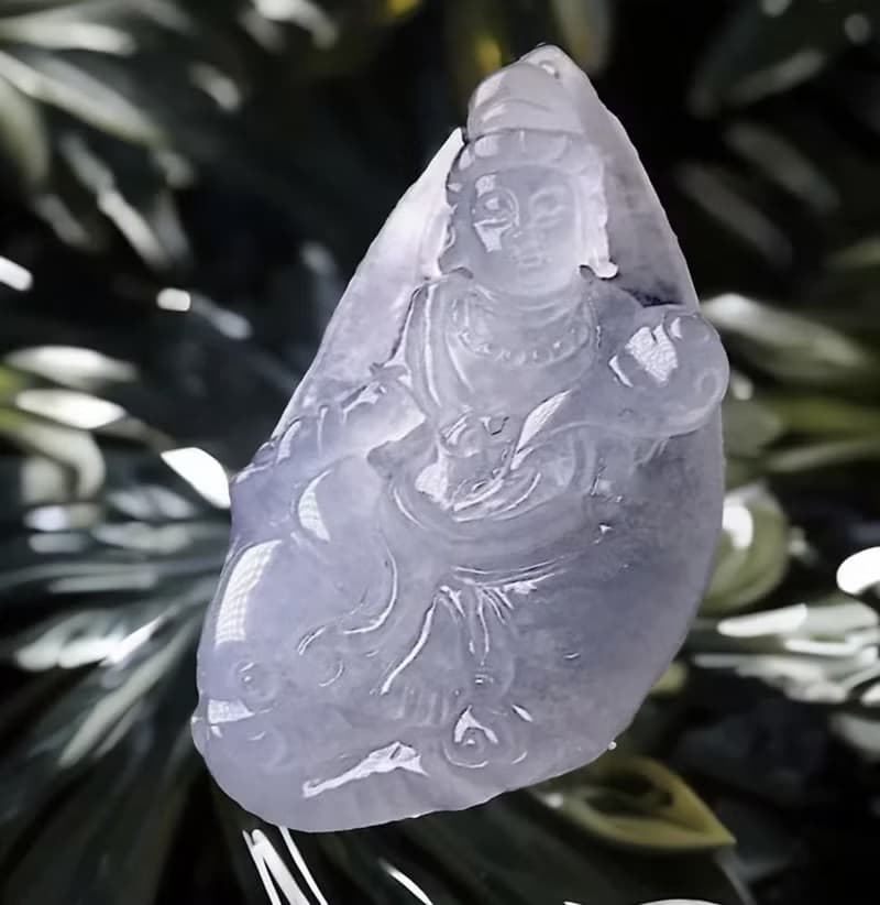 【屬龍蛇本命佛】冰種翡翠精雕普賢菩薩項鍊|天然緬甸A貨|送禮