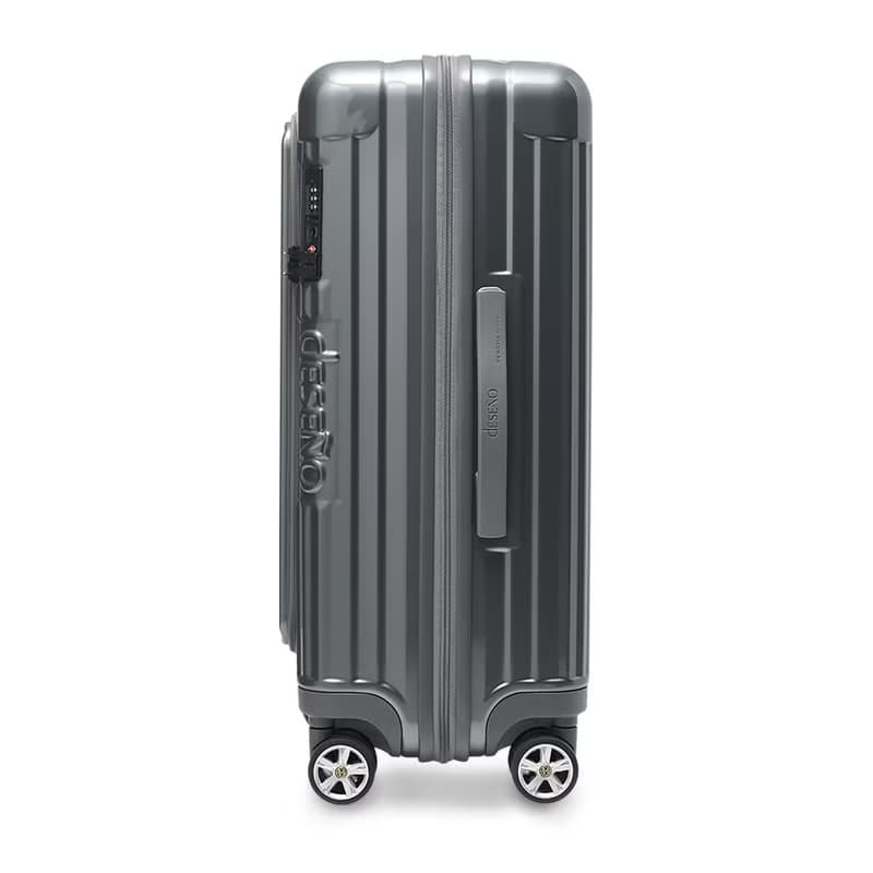 【Deseno笛森諾】尊爵傳奇V 25吋前開式拉鍊行李箱-鈦灰
