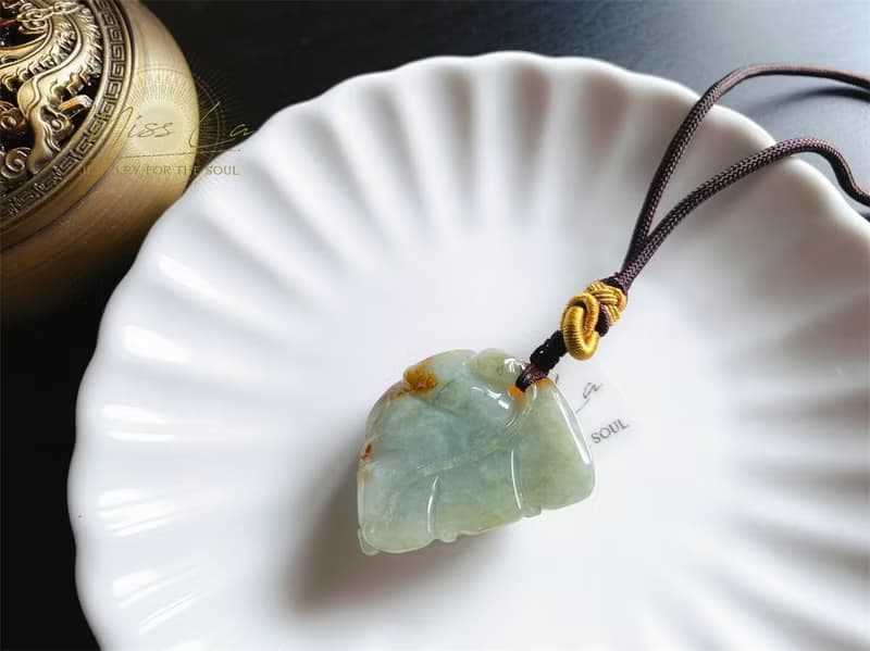 天然緬甸玉翡翠 黃翡 蝙蝠如意 包掛 長壽 禮物 福到 長輩