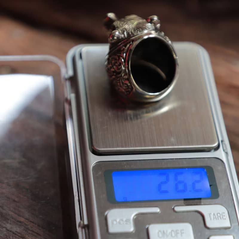 熊戒指男士銀動物