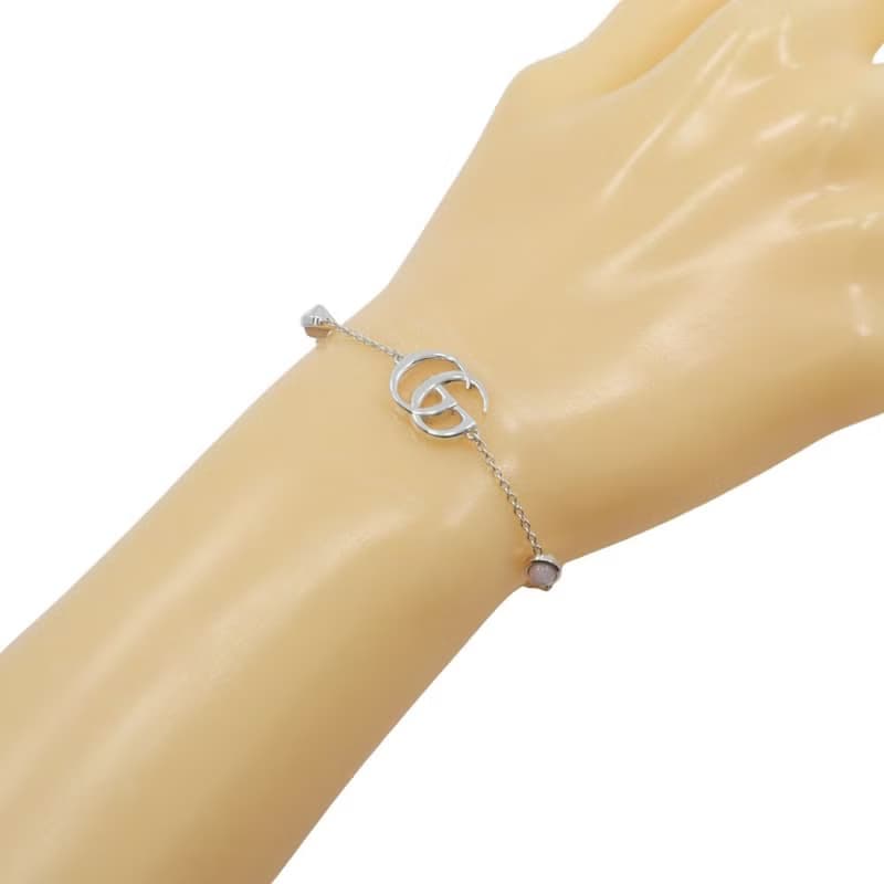 【日本直送】グッチ GUCCI ダブルG ブレスレット シルバー925×マザーオブパール 約6.3g レディース【中古】