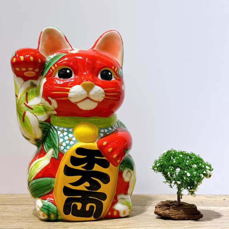 【赤華燦輝】日本清水燒招財貓 | 赤地 - 卡薩布蘭 特大