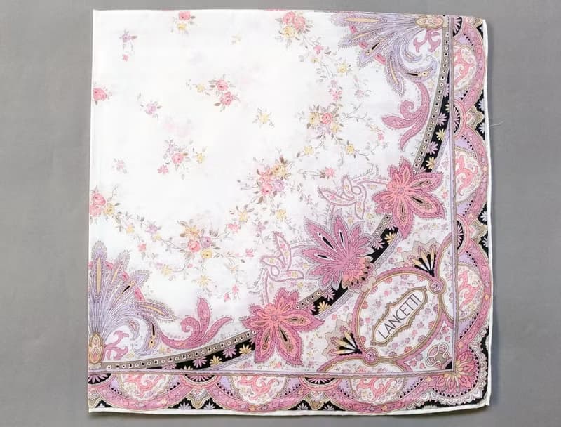 Lancetti Vintage Handkerchief Floral Gift for Mom 21 x 21 inches
