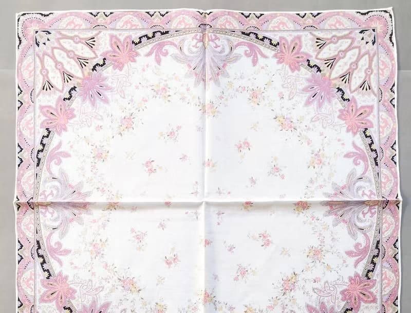 Lancetti Vintage Handkerchief Floral Gift for Mom 21 x 21 inches