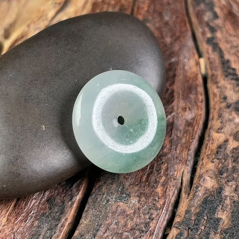 冰糯飄綠翡翠平安扣 | 天然緬甸玉翡翠A貨