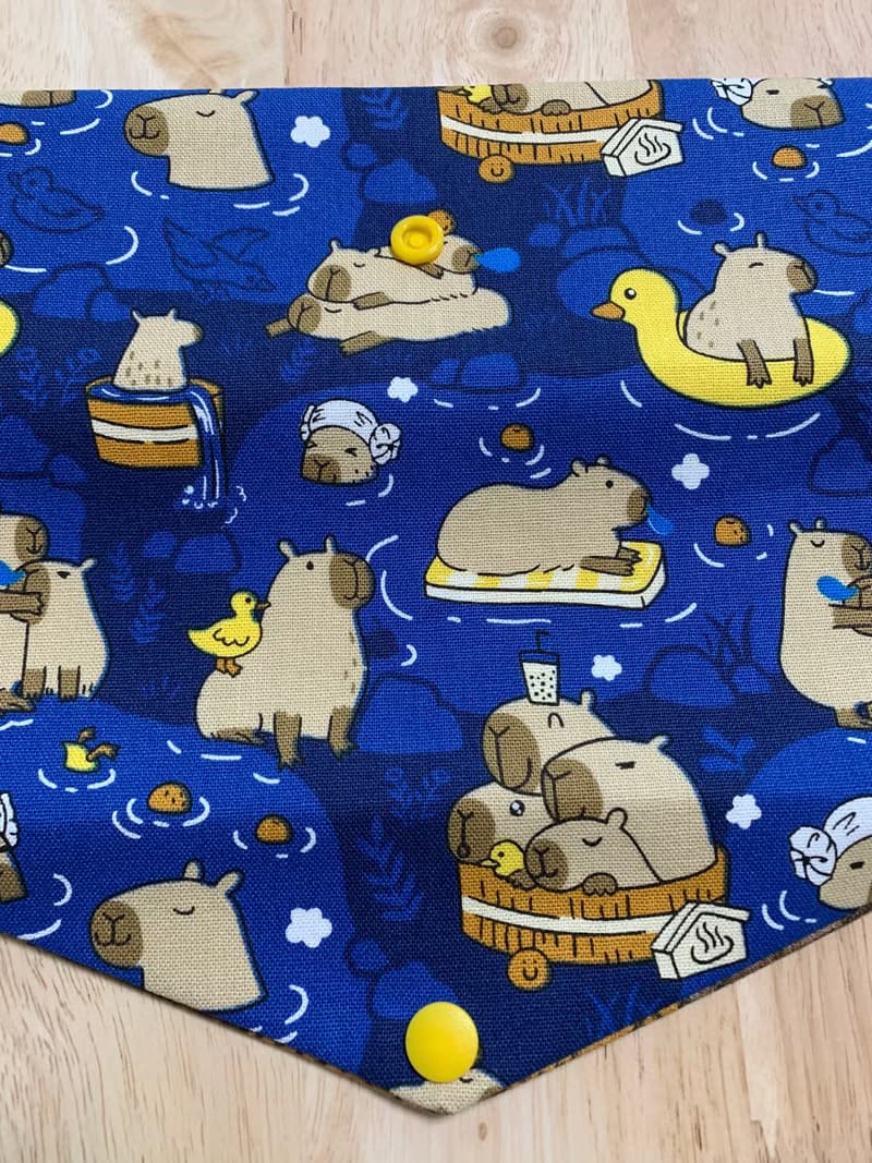 文青風環保純棉筷袋 萌翻水豚君 質感蔚藍  卡皮巴拉 日本 潮物