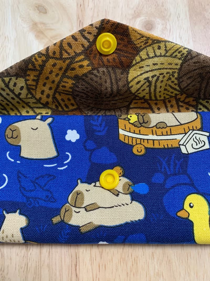 文青風環保純棉筷袋 萌翻水豚君 質感蔚藍  卡皮巴拉 日本 潮物