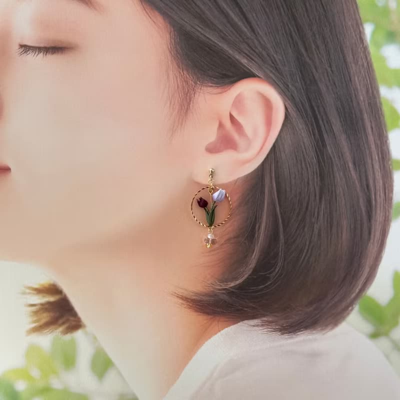 2025春季系列 晨露鬱金香 Tulip 細工耳環 接單製作