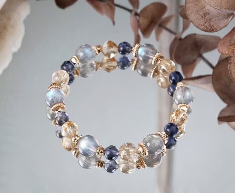 星軌 拉長石堇青石黃水晶鈦晶-智慧冷靜