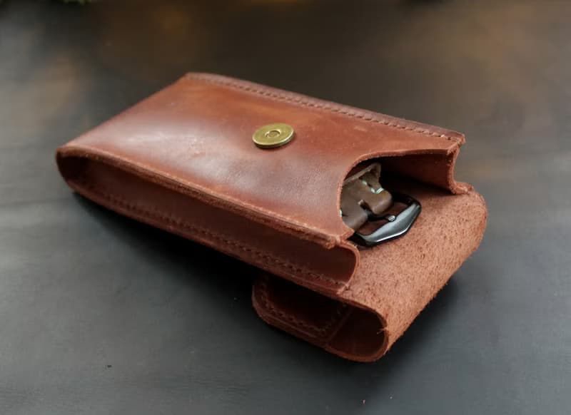Travel Watch Pouch watch storage travel watch case Genuine leather