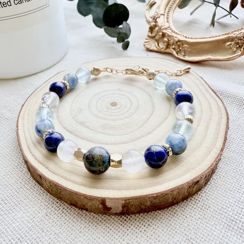 心靈之眼手鍊・彼得石、月光石、青金石、藍晶石、海藍寶