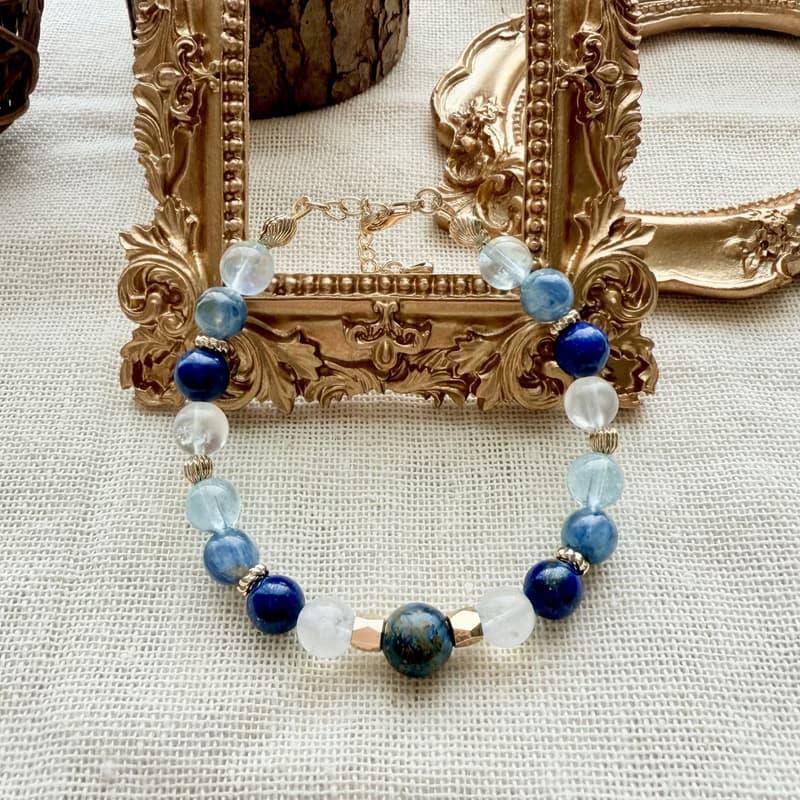 心靈之眼手鍊・彼得石、月光石、青金石、藍晶石、海藍寶